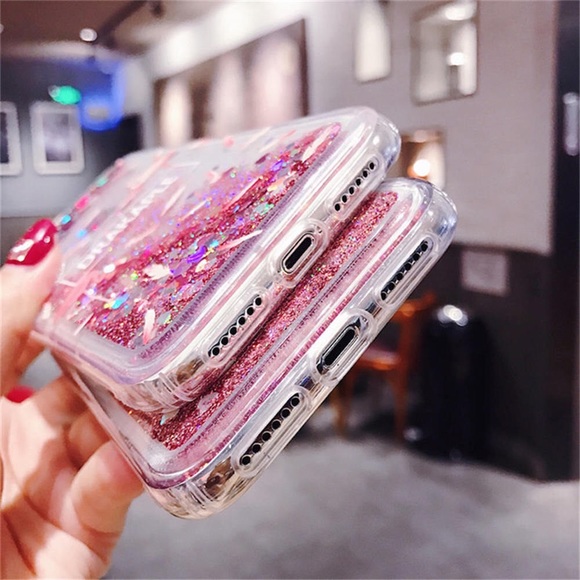 Flamingo Liquid Pink Quicksand Glitter iPhone Case - Picture 4 of 6